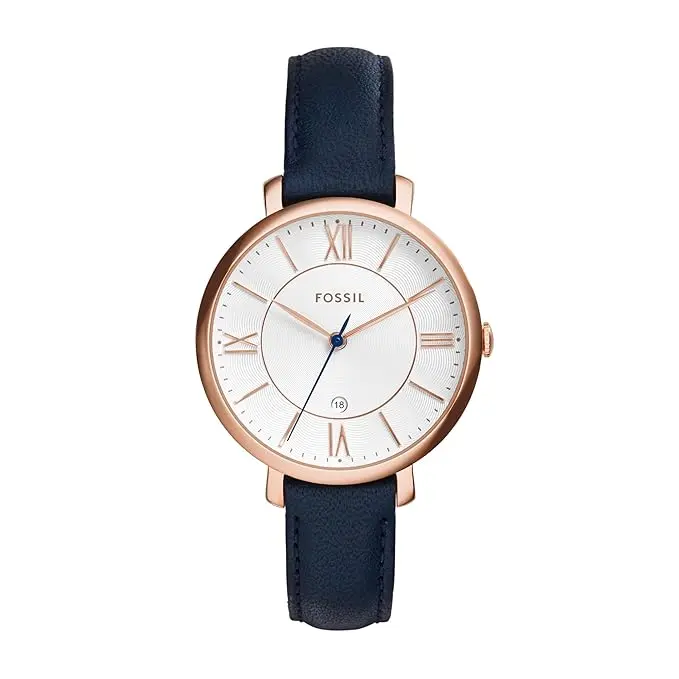 Fossil Women Leather Jacqueline Analog White Dial Watch 