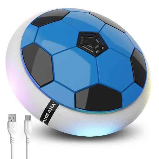 Mirana C-Type USB Rechargeable Hover Football Indoor Floating Hoverball Soccer | Air Football Neon Lite | Made in India Fun Toy Best Gift for Boys and Kids 