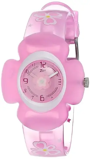 Zoop by Titan Quartz Plastic Analog Silver Dial Pu Strap Watch for Kids-Nsc4005Pp02