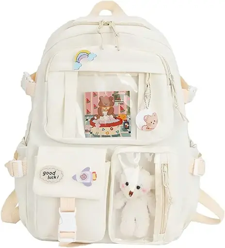 Large Capacity Cute Bear Accessories Standard Backpack Multi Pocket Kawaii School Bag Brand: MTRoyaldia