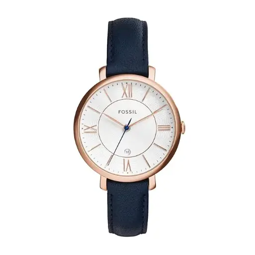 Fossil Women Leather Jacqueline Analog White Dial Watch 